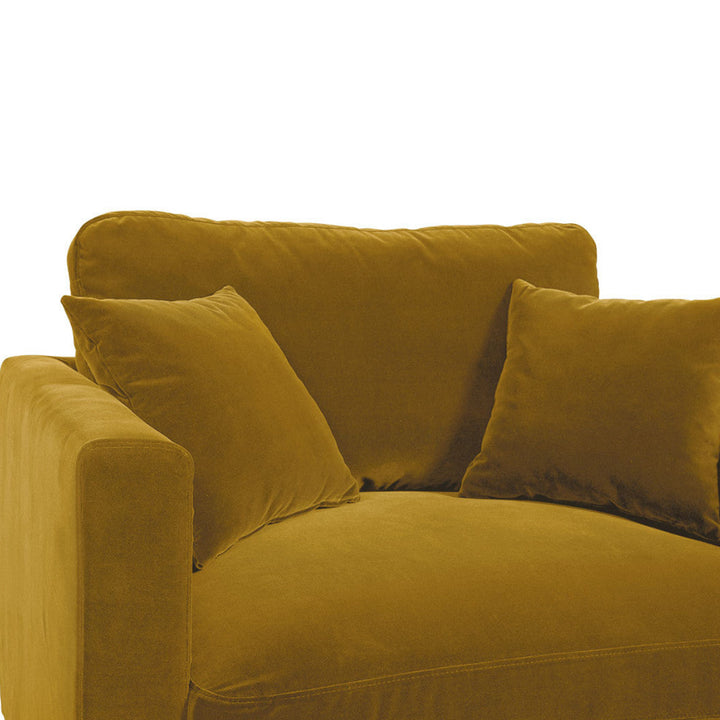 Angie Cotton Velvet Armchair - Saffron