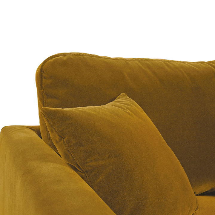 Angie Cotton Velvet Armchair - Saffron