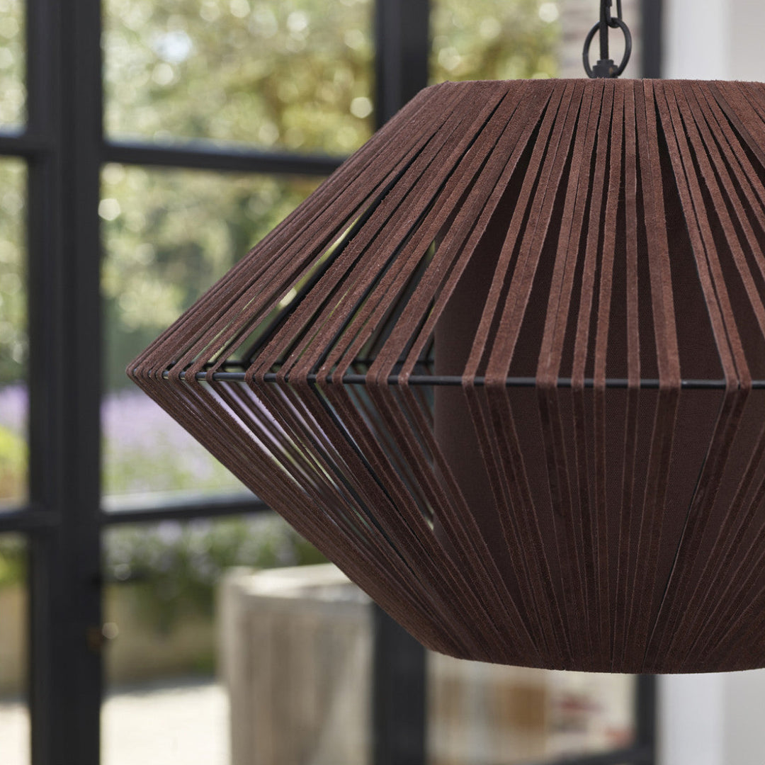 Apolline Suede Pendant Light - Chocolate
