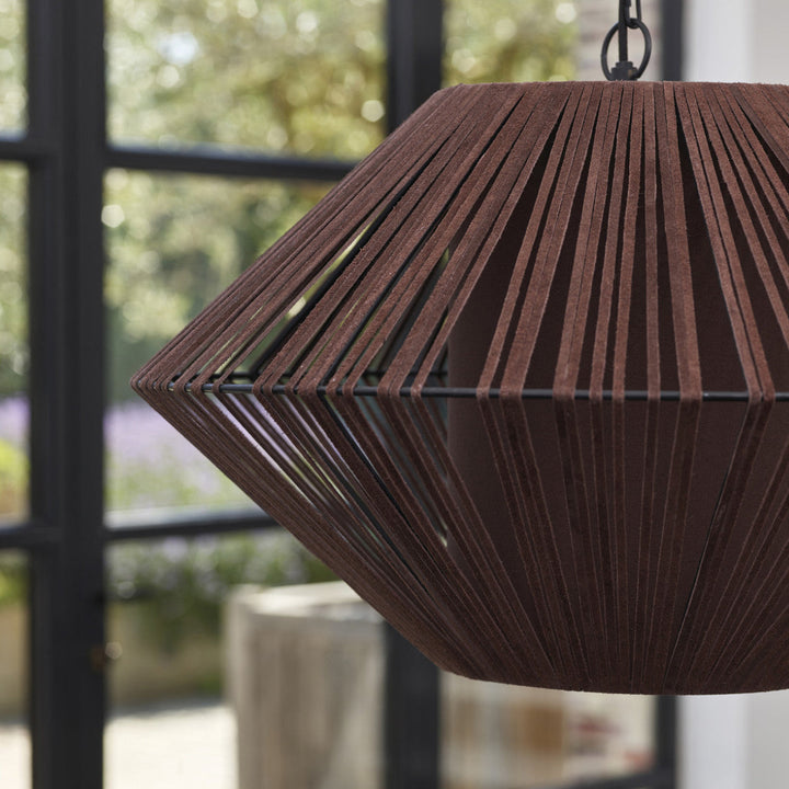 Apolline Suede Pendant Light - Chocolate