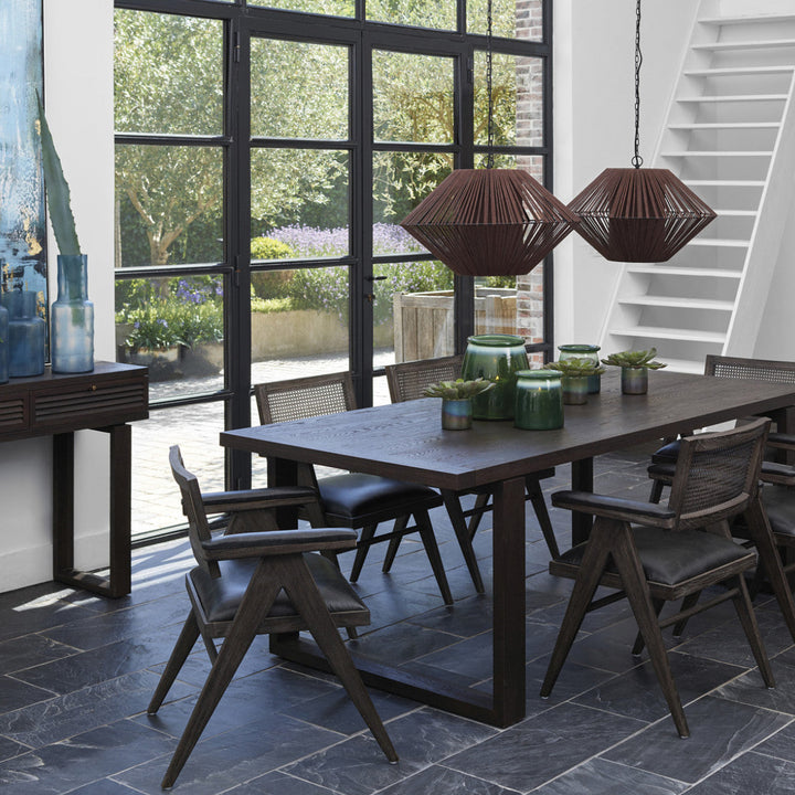 Apolline Suede Pendant Light - Chocolate