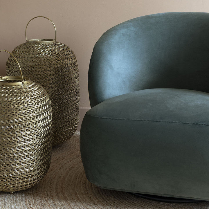 Apollo Woven Metal Lantern - Golden