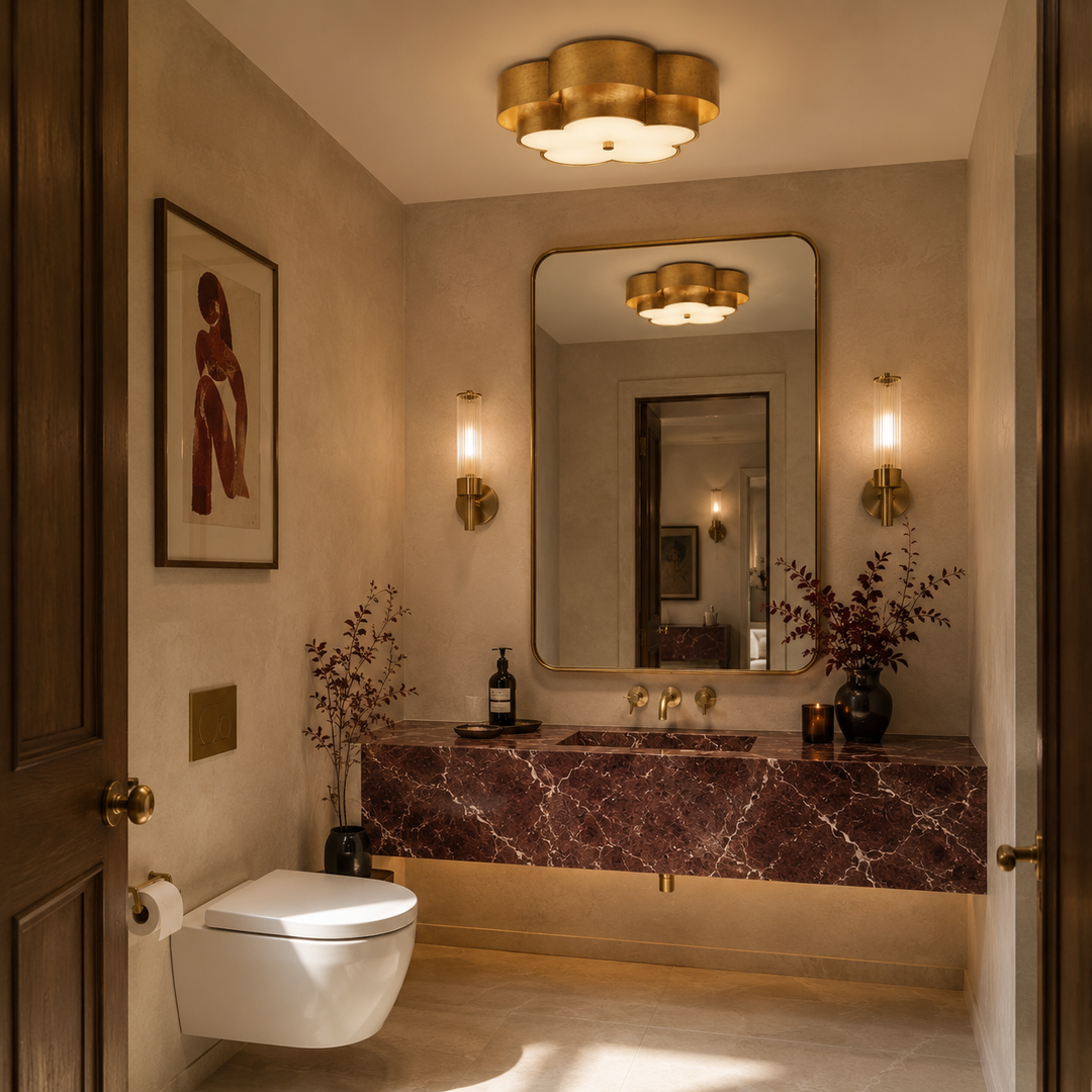 Arabelle Large Flush Mount - Gild with Frosted Acrylic