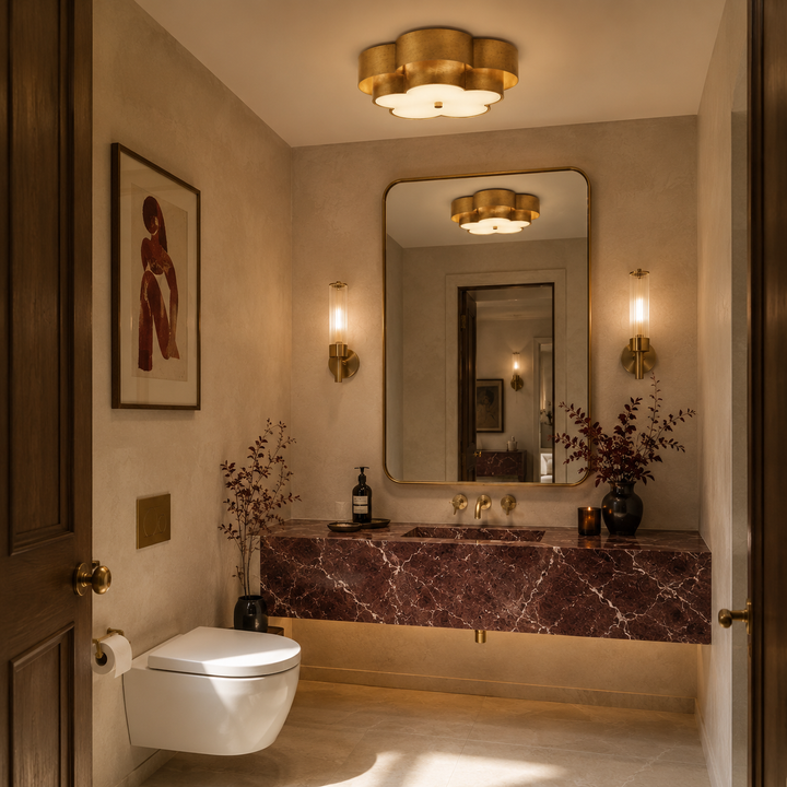 Arabelle Large Flush Mount - Gild with Frosted Acrylic