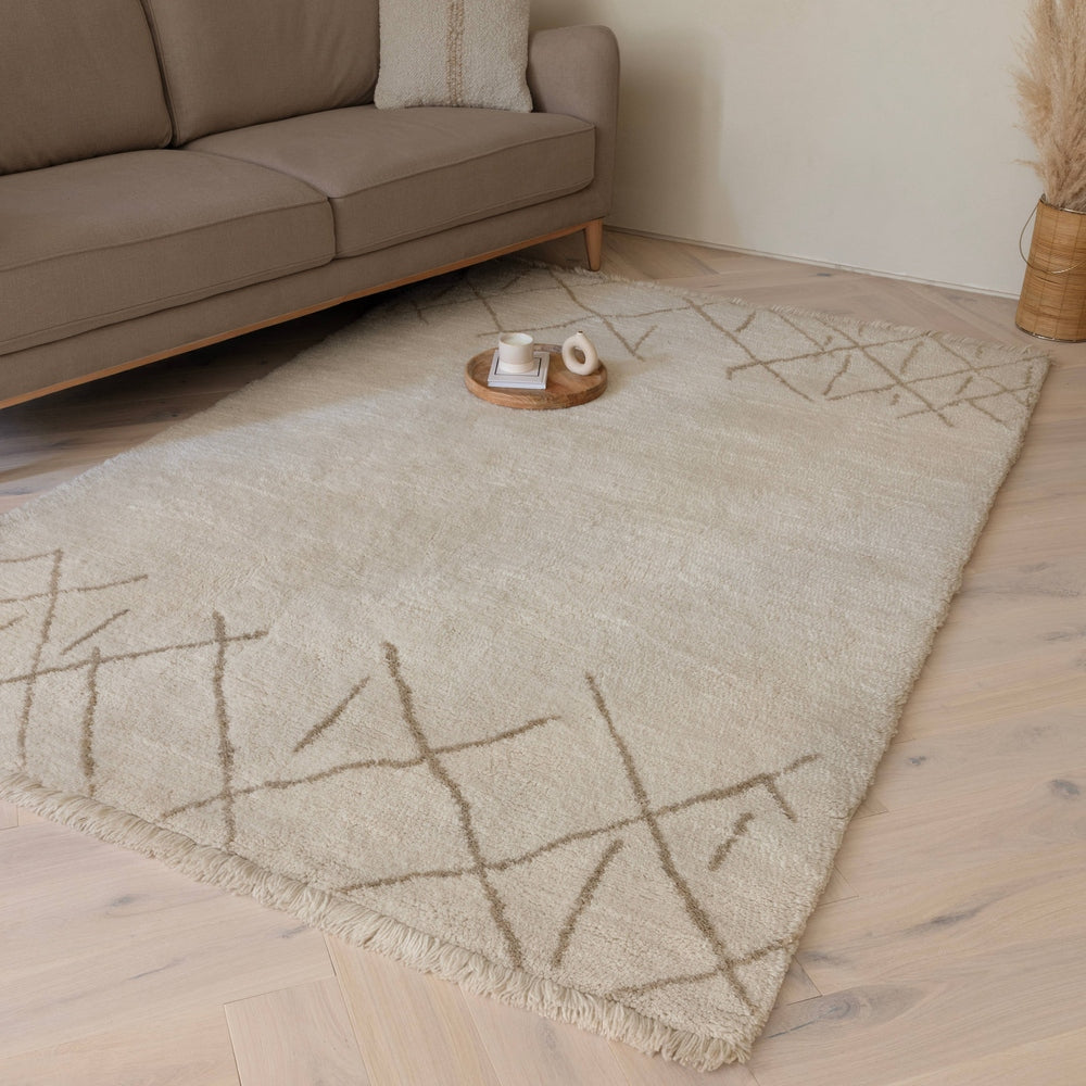 Azera Crosshatch Rug - Cream