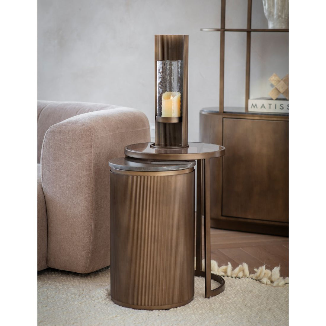 Belvedere Set of 2 Nesting Side Tables - Royal Gold