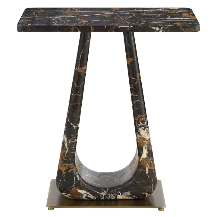 About Turn Side Table - Michelangelo Marble