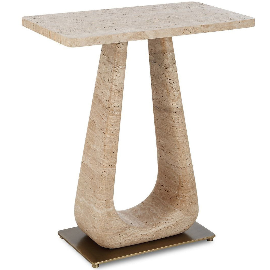 About Turn Side Table - Travertine