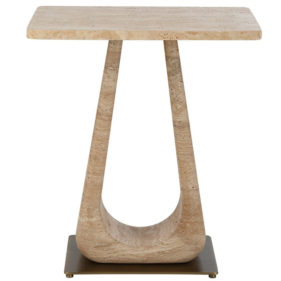 About Turn Side Table - Travertine