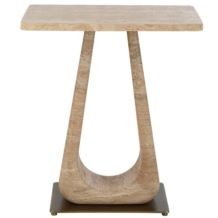 About Turn Side Table - Travertine