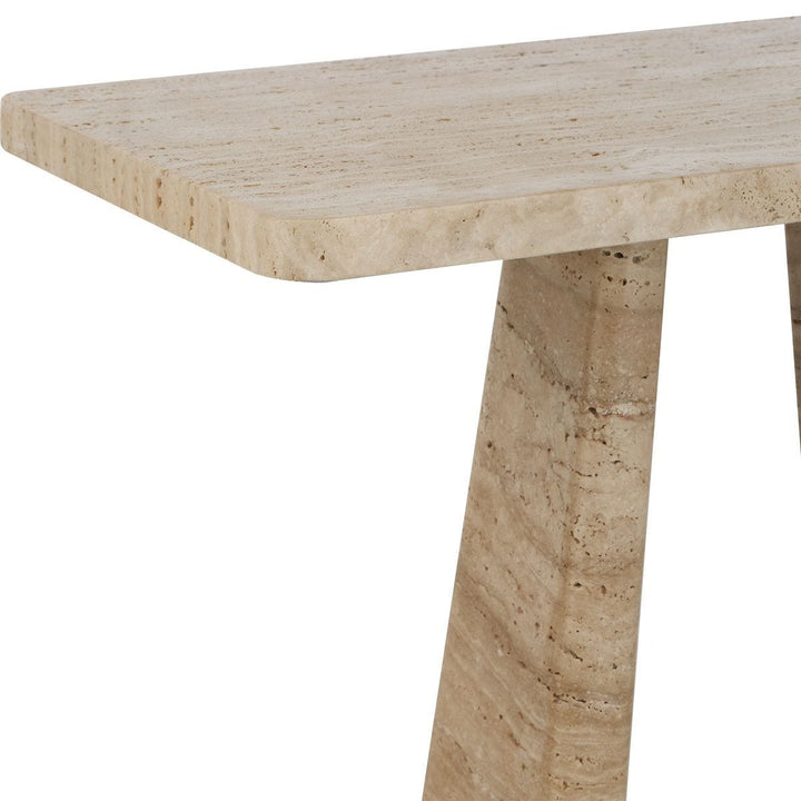 About Turn Side Table - Travertine