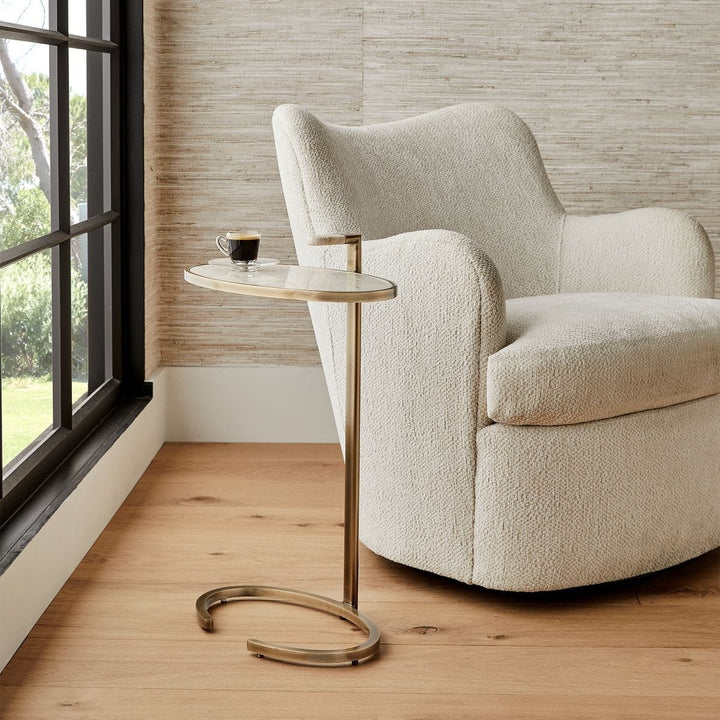 Marbled Pull Up Accent Table