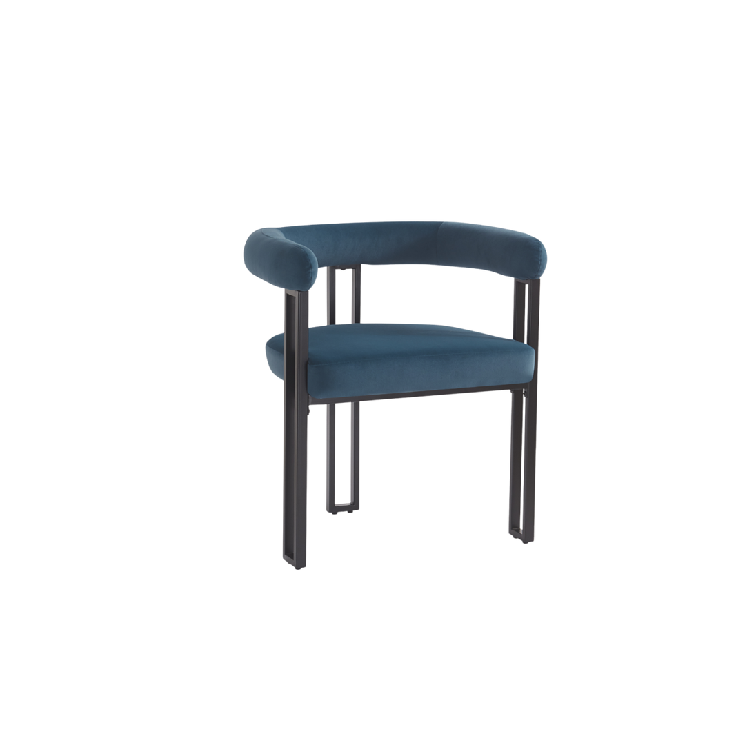 Bloom Set of 2 Dining Chairs (Crib 5) - Blue Velvet