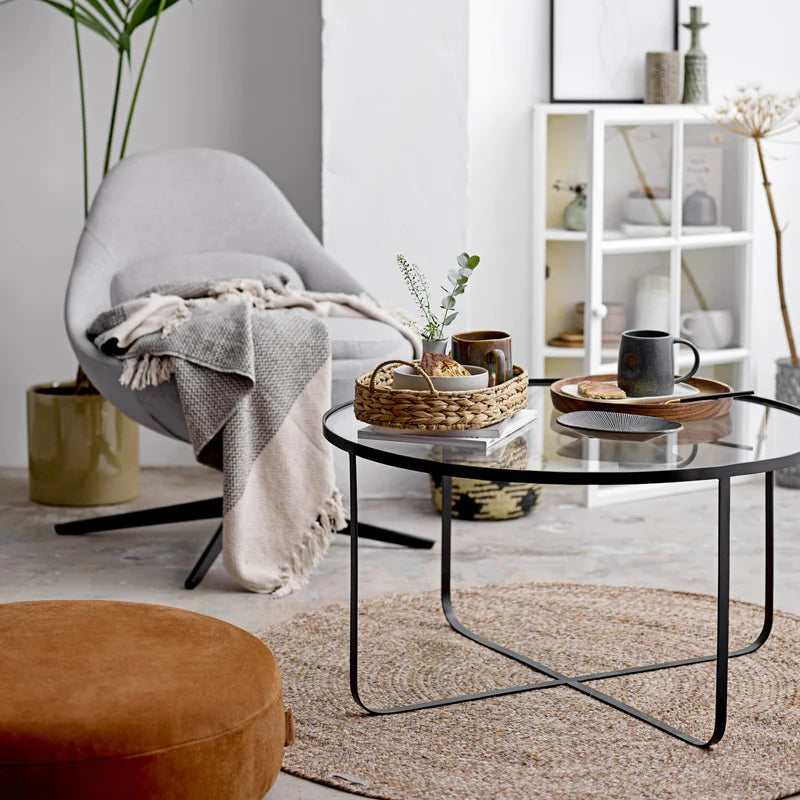 Harper Glass Round Coffee Table - Black Bloomingville 2