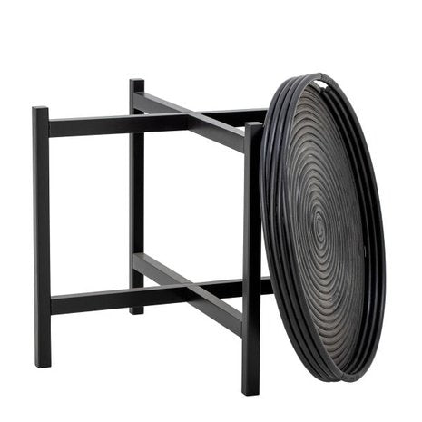 Bloomingville Milli Tray Table in Black Rattan