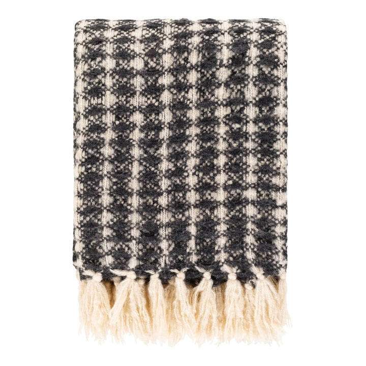 Boris Hand Woven Throw 152x127cm - Black & Cream Keiichi 1