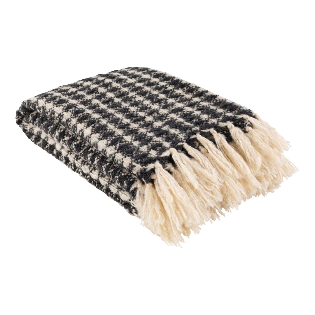 Boris Hand Woven Throw 152x127cm - Black & Cream Keiichi 3