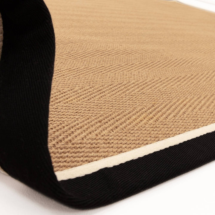 Bordo Rug - Herringbone Charcoal Cream