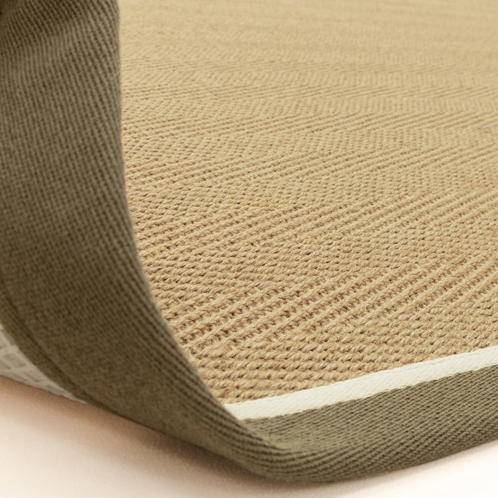 Bordo Rug - Herringbone Khaki Cream