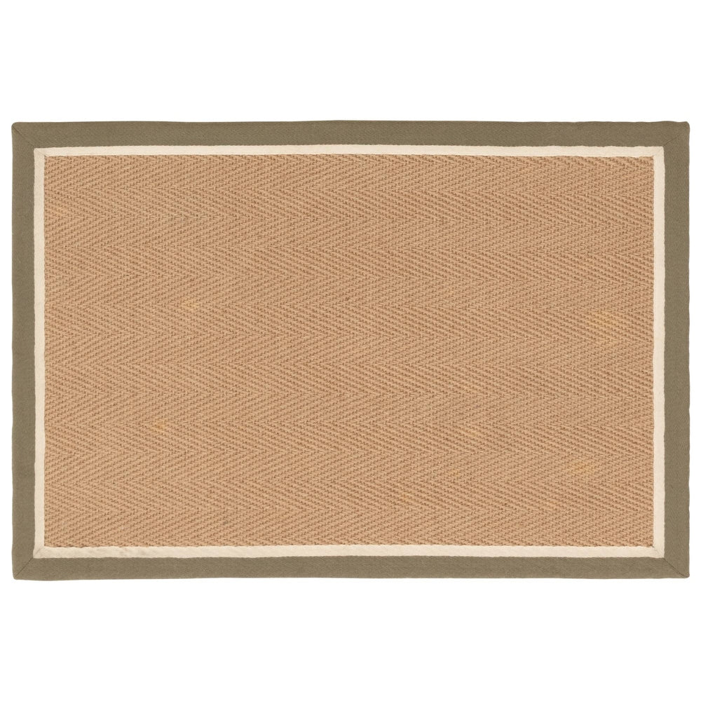 Bordo Rug - Herringbone Khaki Cream