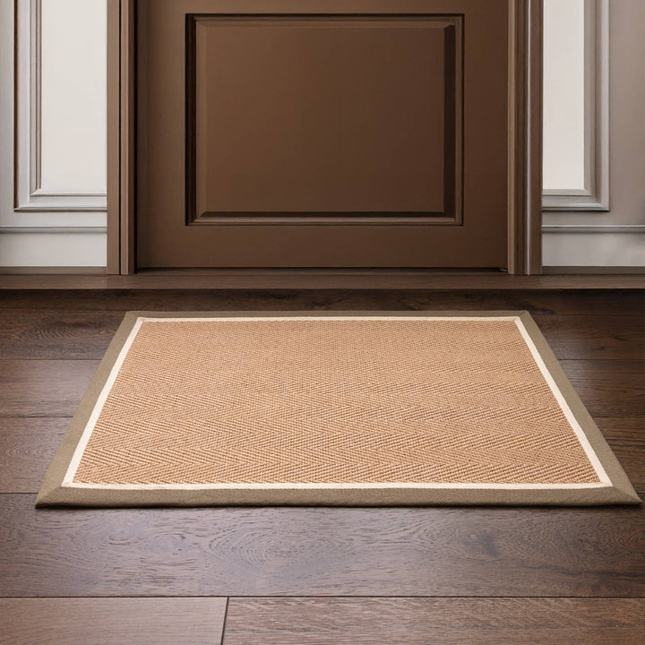 Bordo Rug - Herringbone Khaki Cream