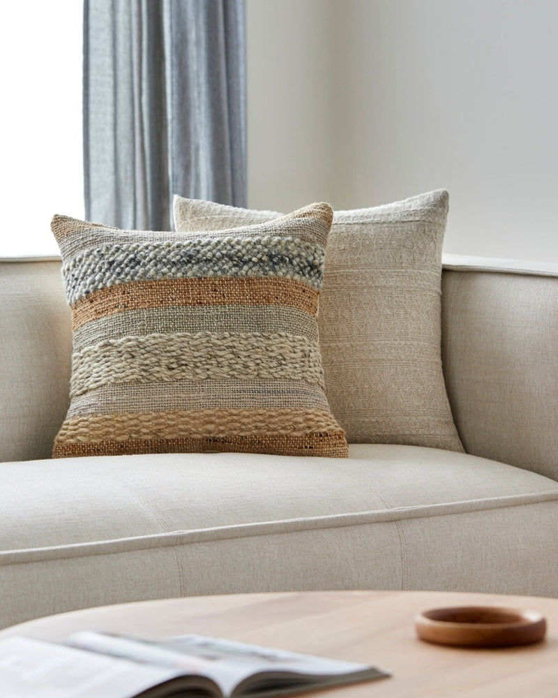Boundary Woven Cushion 51x51cm - Soft Grey Keiichi 2