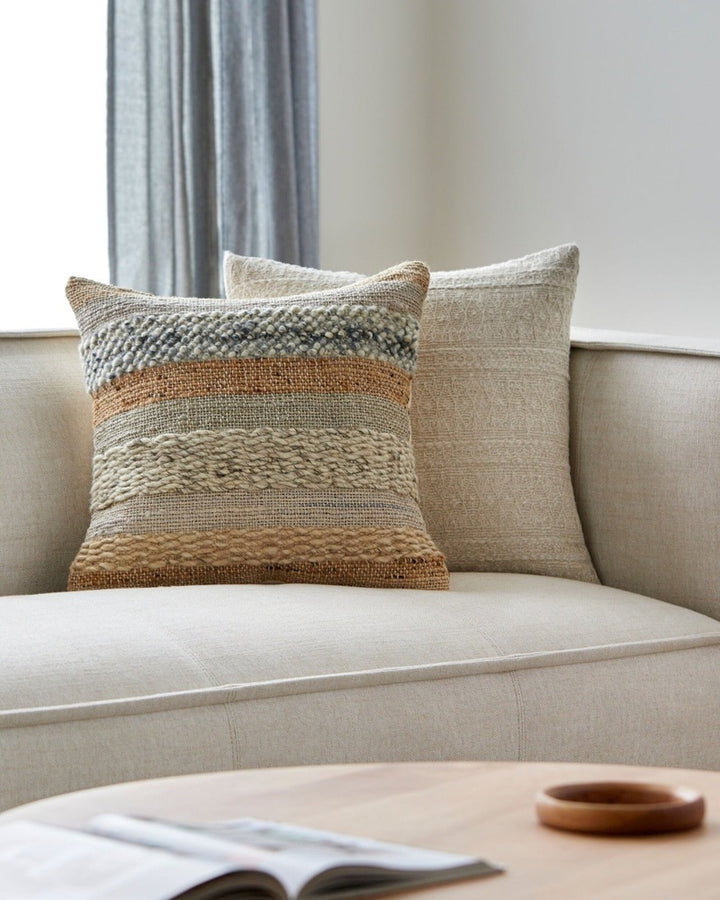 Boundary Woven Cushion 51x51cm - Soft Grey Keiichi 2