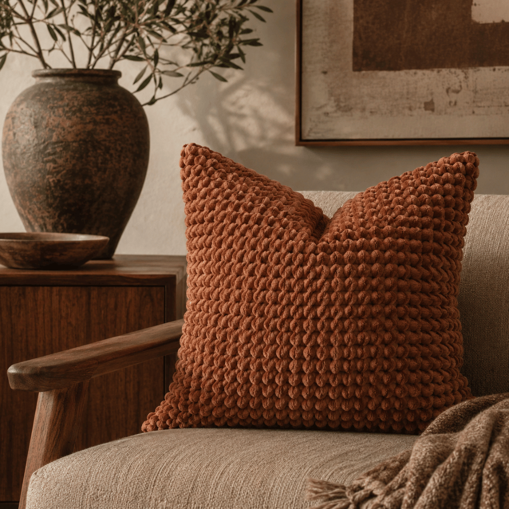 Tuffra Bobble Texture Cushion 50x50cm - Rust