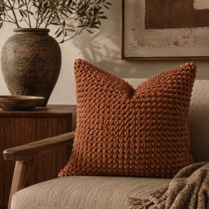 Tuffra Bobble Texture Cushion 50x50cm - Rust
