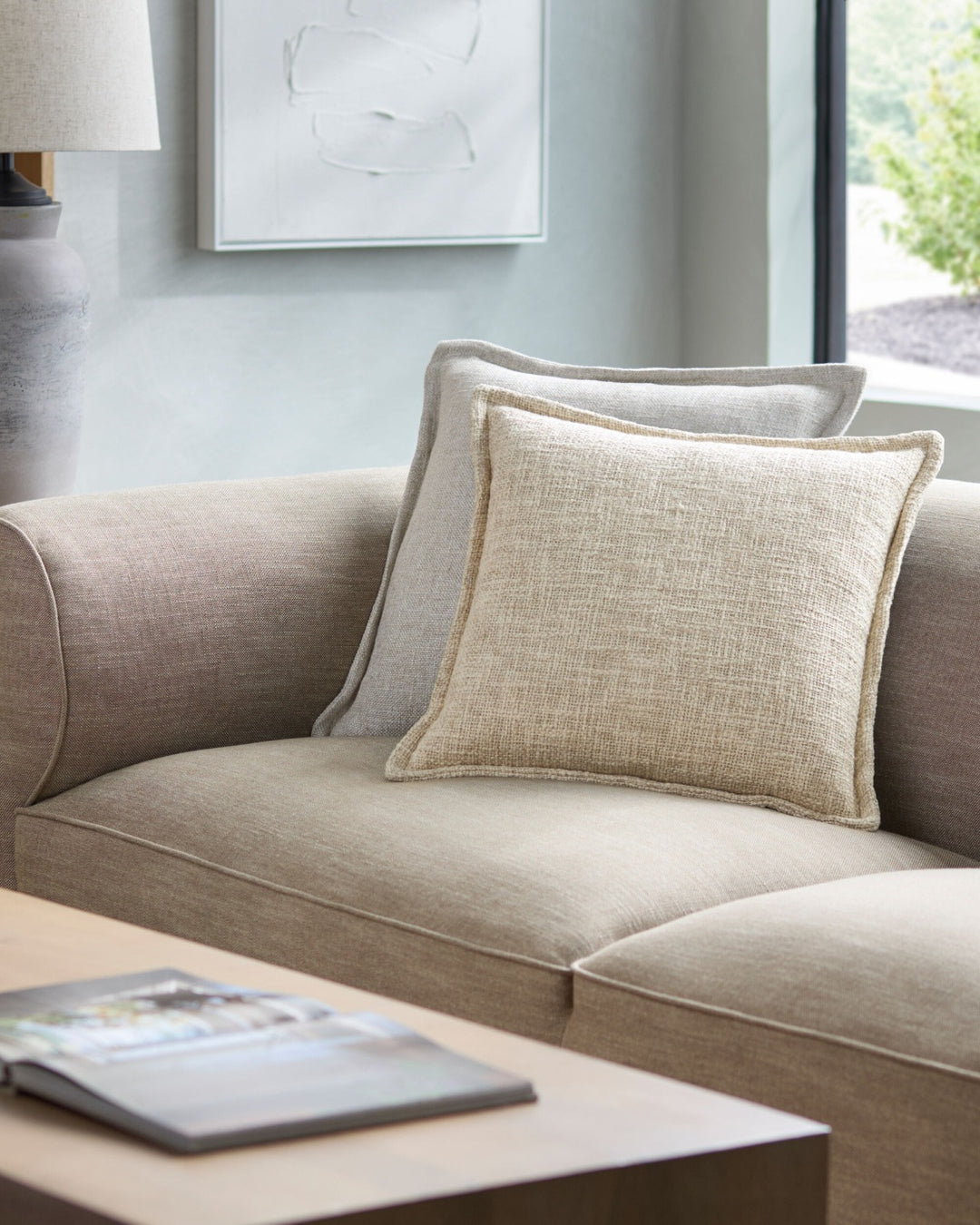 Bowen Woven Cushion 51x51cm - Cream Keiichi 4