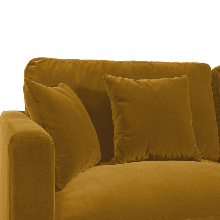 Angie Cotton Velvet Chaise Sofa - Saffron