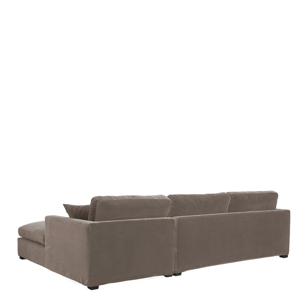 Angie Cotton Velvet Chaise Sofa - Taupe