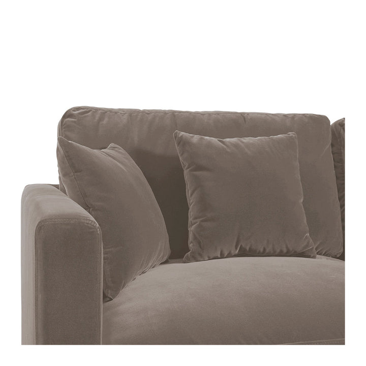 Angie Cotton Velvet Chaise Sofa - Taupe