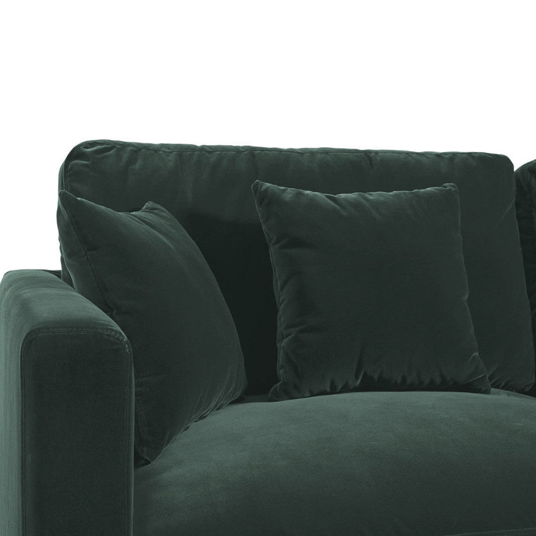 Angie Cotton Velvet Chaise Sofa - Forest Green