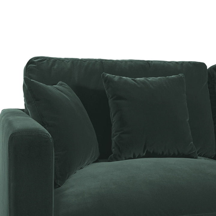 Angie Cotton Velvet Chaise Sofa - Forest Green