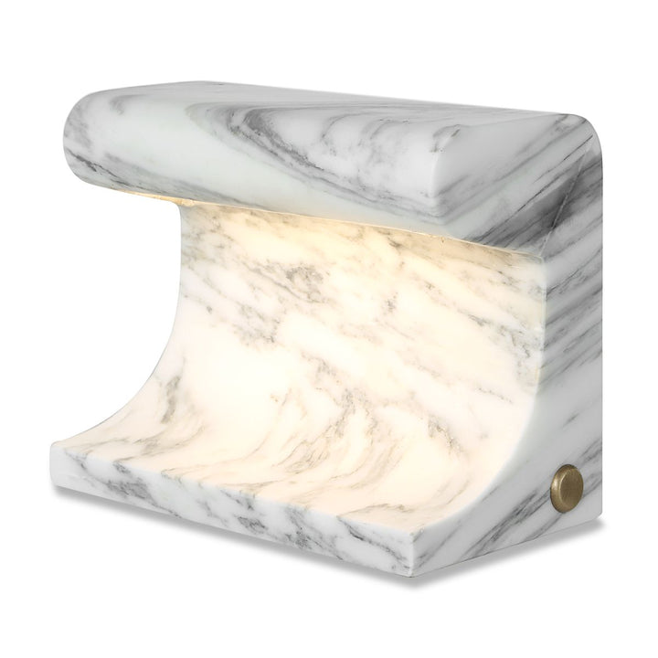 Carved Beam Rechargeable Mini Lamp - Arabescato Marble