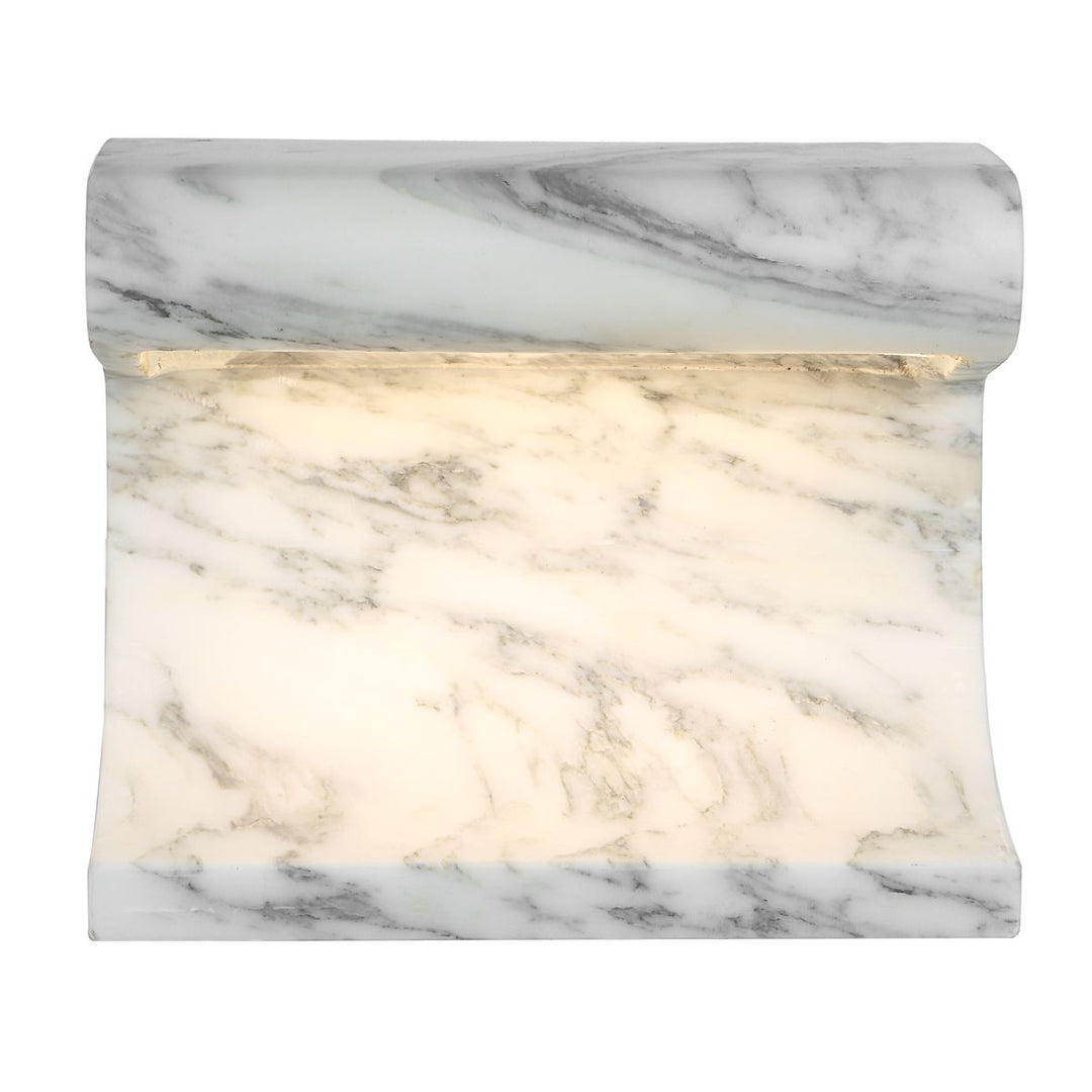 Carved Beam Rechargeable Mini Lamp - Arabescato Marble