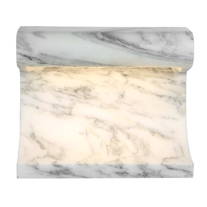 Carved Beam Rechargeable Mini Lamp - Arabescato Marble
