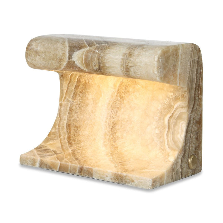 Carved Beam Rechargeable Mini Lamp - Latte Onyx