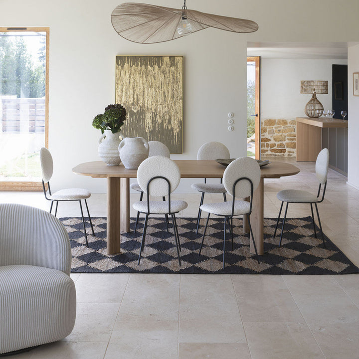 Colette Set of 2 Dining Chairs - Cream Boucle