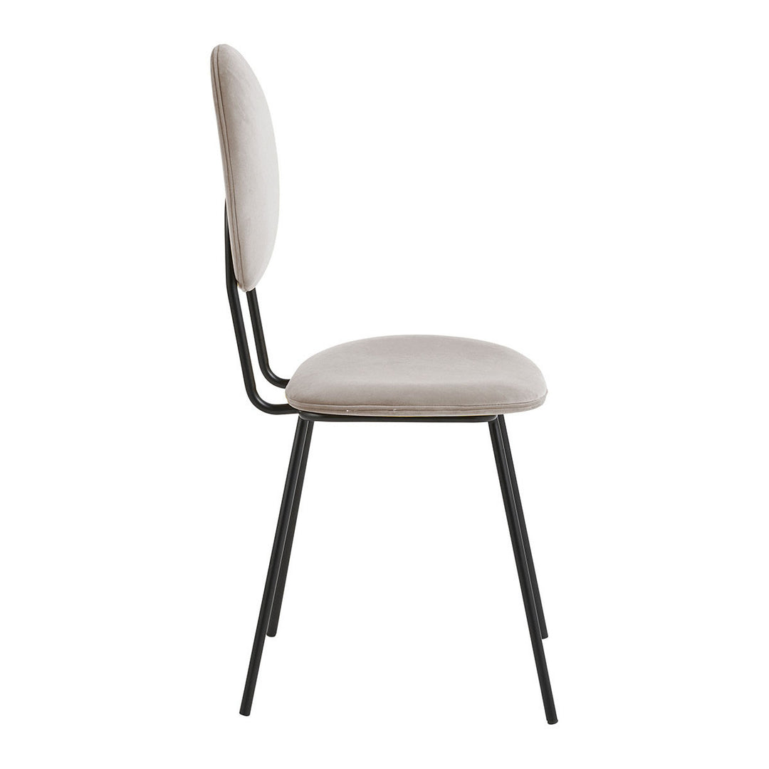 Colette Set of 2 Dining Chairs - Pearl Grey Velvet