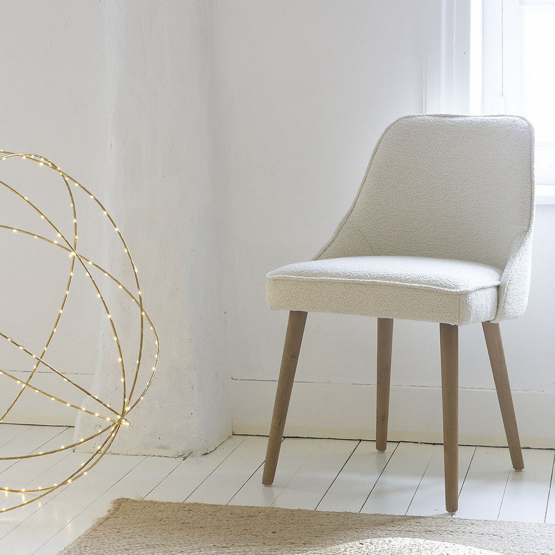Marcus Set of 2 Dining Chairs - Cream Boucle