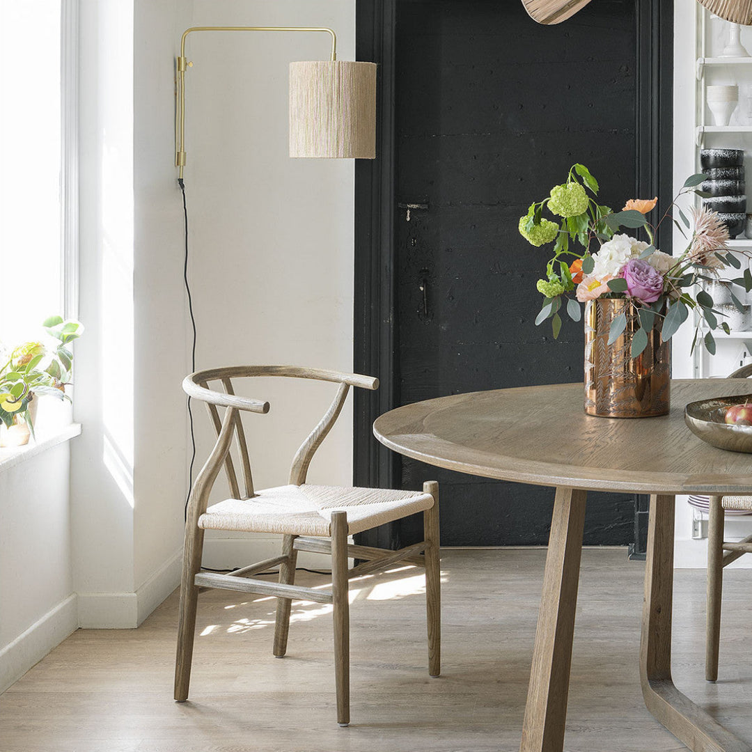 Njord Set of 2 Ash Wood Dining Chairs - Bleached