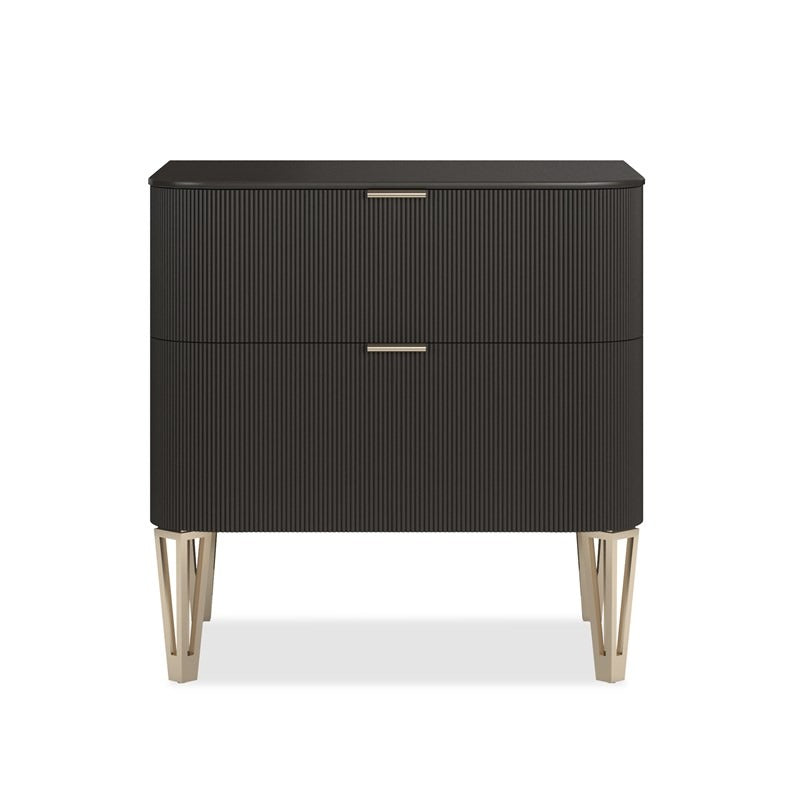 True Love 2 Drawer Small Bedside Table - Chocolate Caracole 1