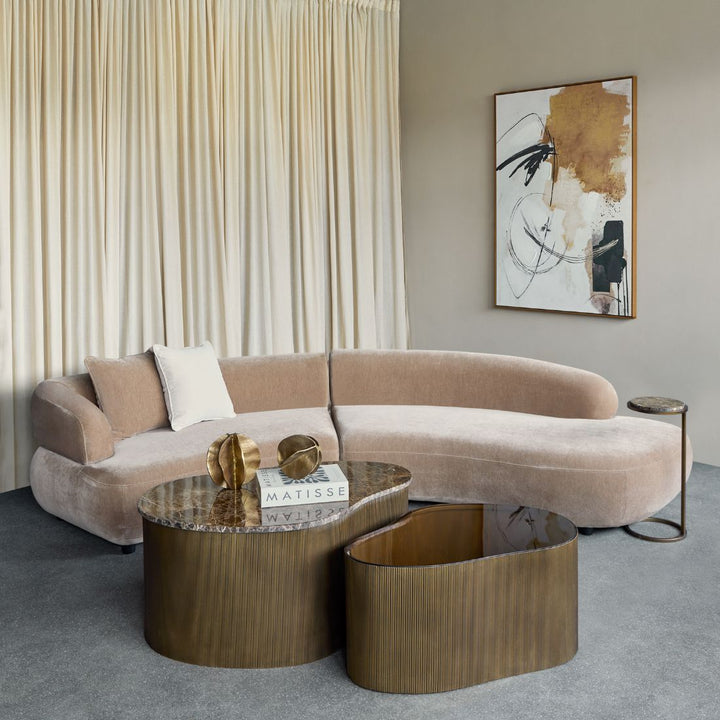 Cloud Marble & Glass Set of 2 Coffee Tables
