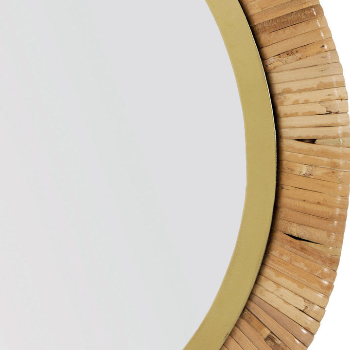Cosmo Rattan Pebble Mirror - Gold