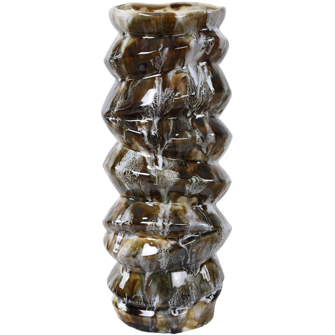 Cuoco Set of 2 Glazed Brown Vases
