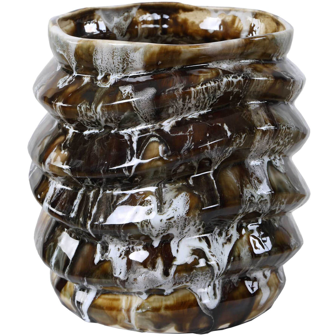 Cuoco Set of 2 Glazed Brown Vases