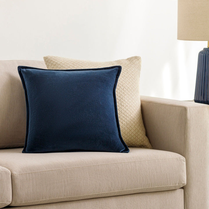 Cotton Velvet Cushion 51x51cm - Midnight Blue Keiichi 3