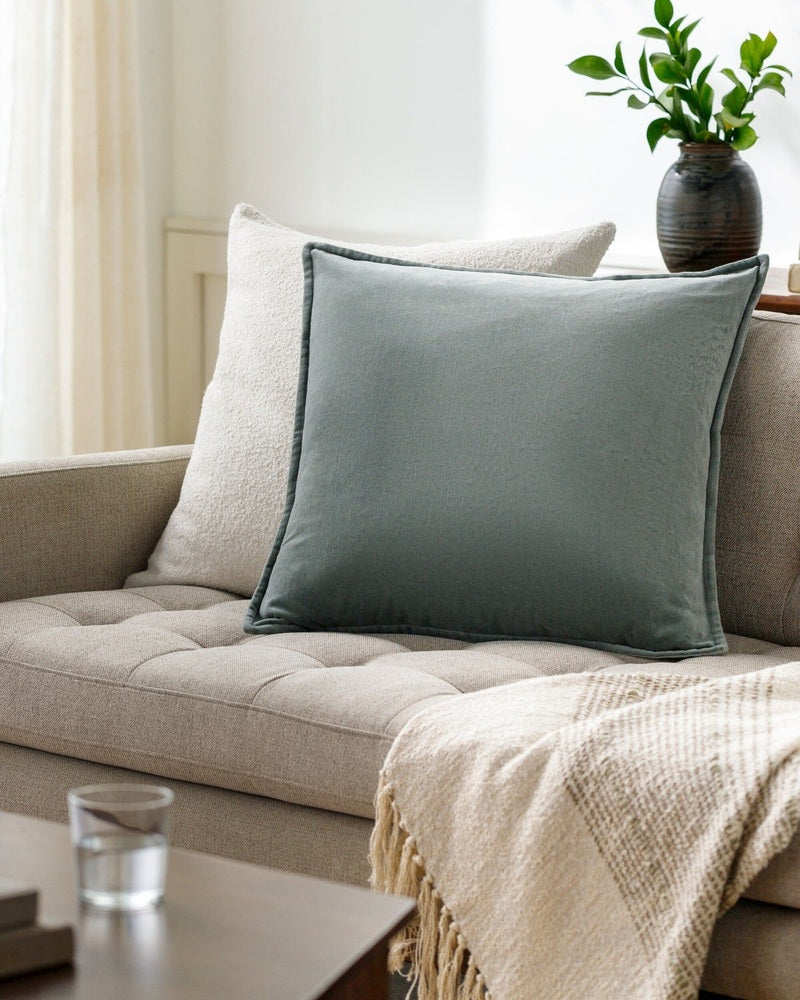 Cotton Velvet Cushion 51x51cm - Sage Keiichi 3